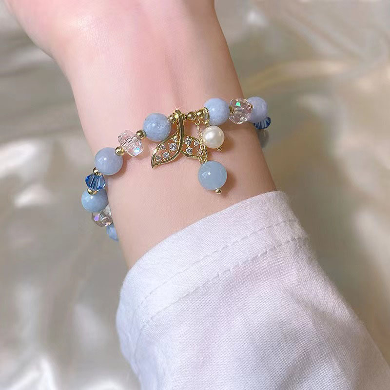 Wholesale Crystal Cat Eye Mori Flower Fishtail Korean Bracelet