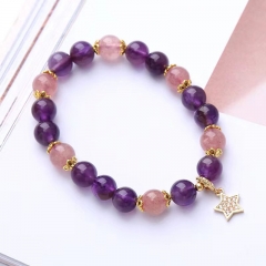 Wholesale Amethyst Natural Crystal Simple Bracelet