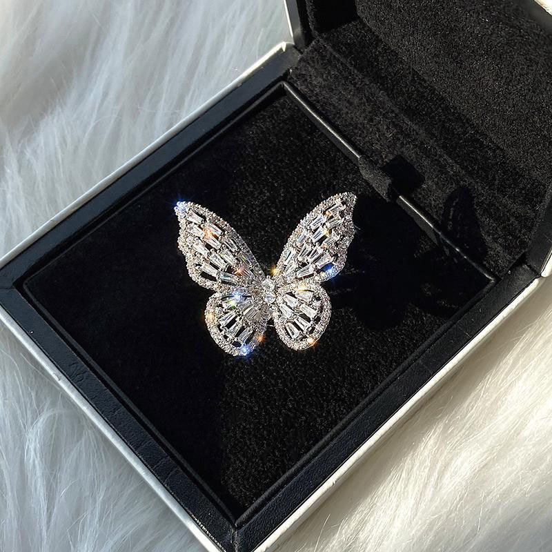 Wholesale Simple Large Butterfly Zirconia Ring