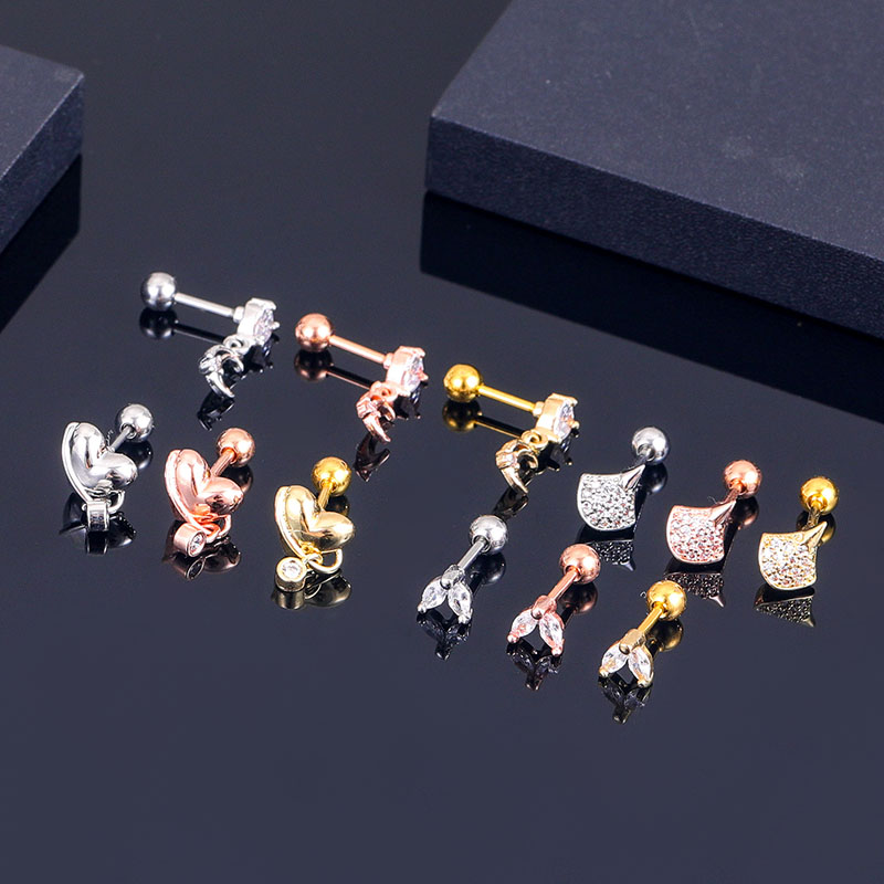 Fashion Zirconia Studs Love Pendant Mini Earrings Vendors