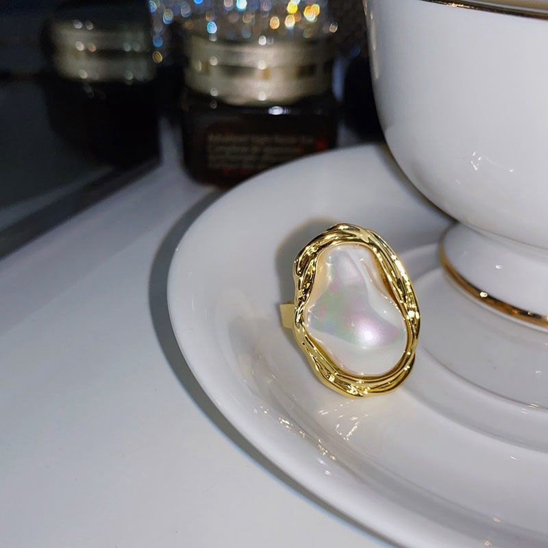 Wholesale Gold Fashion Openings Irregular Pearl Ring