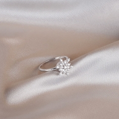 Zircon Snowflake Rotatable Fashionable Adjustable Ring Supplier