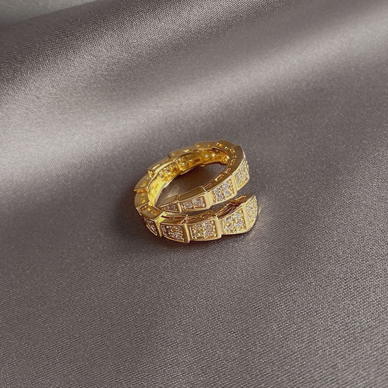 Copper Micro-set Snake Fashion Light Luxury Open Ring Supplier