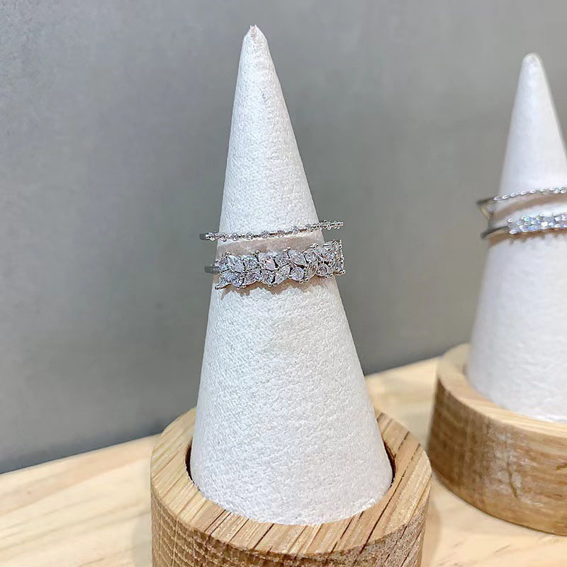 Petal Korean Fashion Vintage Double Layer Light Luxury Ring Supplier