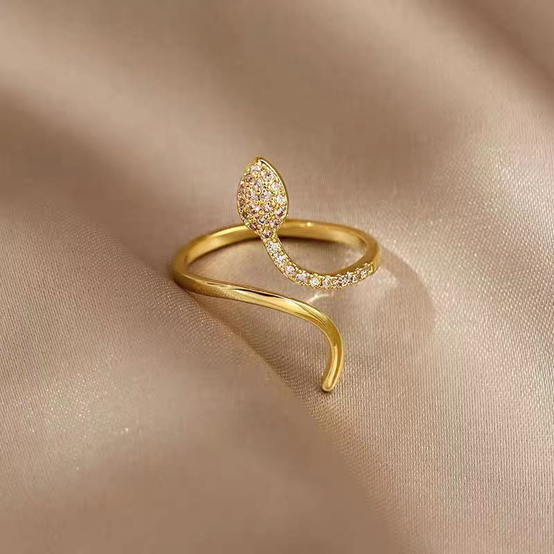 Micro-set Small Snake Light Luxury Exaggerated Open Ring Supplier