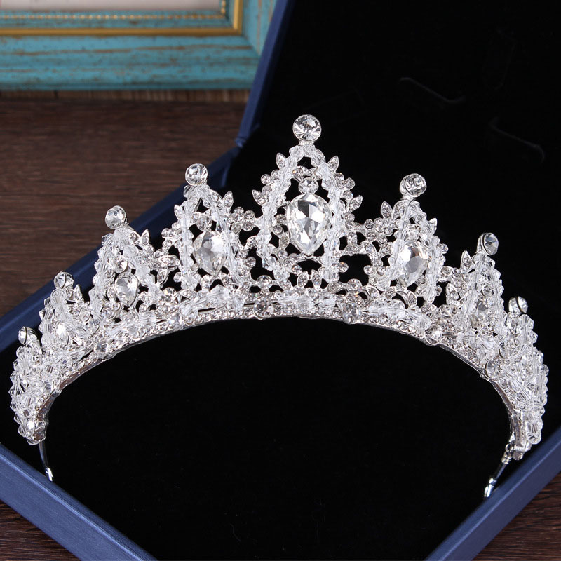 Wholesale Bridal Rhinestone Crystal Beaded Crown Hair Accessories