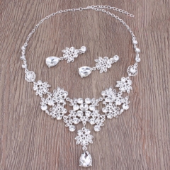 Wholesale Bridal Headdress Crown Necklace Earrings Three Pieces Set