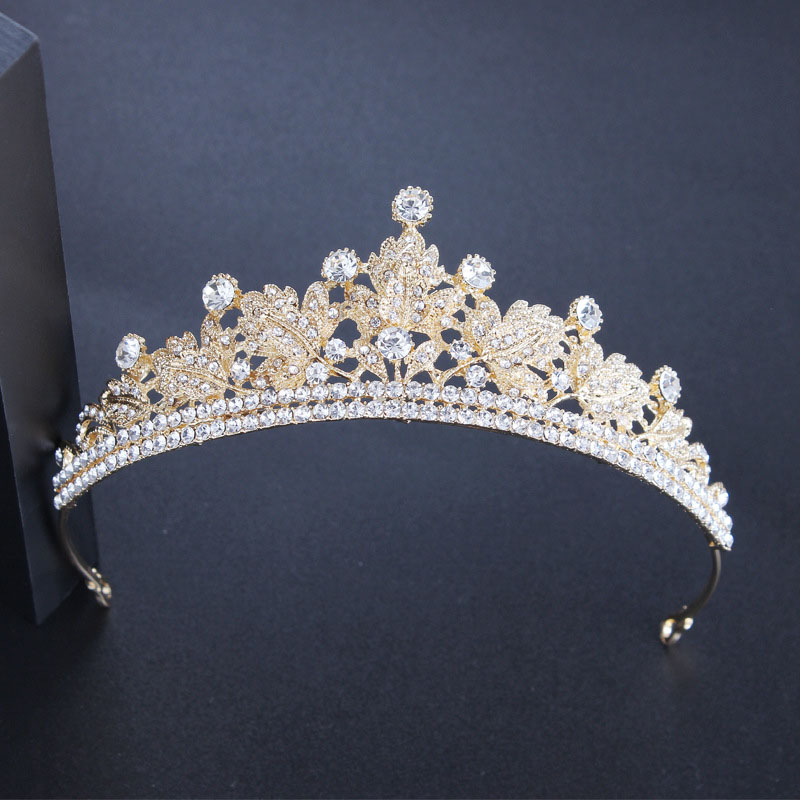 Wholesale Simple Bridal Crown Alloy With Rhinestone Leaves Hair Band