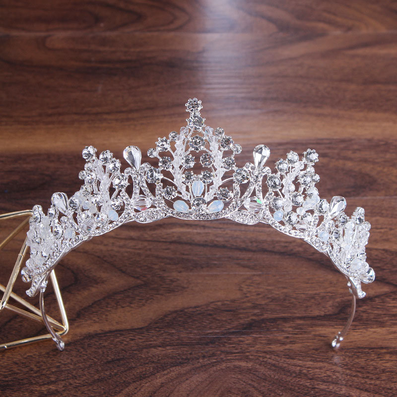 Wholesale Bridal Handmade Crown Alloy Crystal Beaded Hair Band