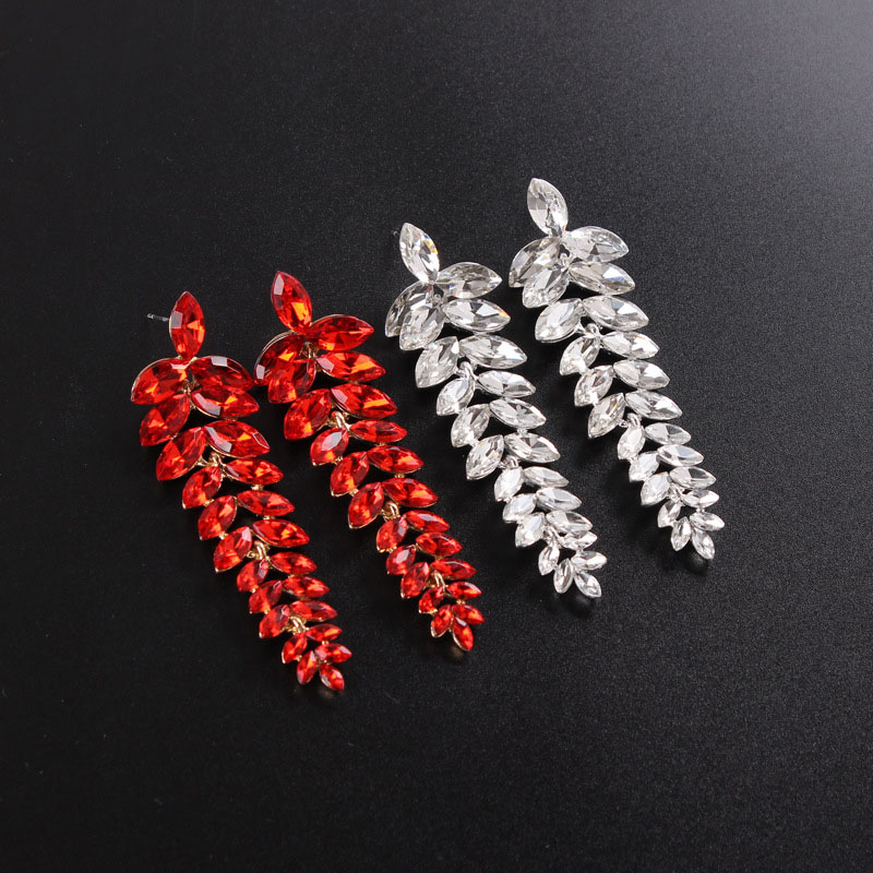 Wholesale Exaggerated Bridal Crystal Gemstone Fashion Earrings