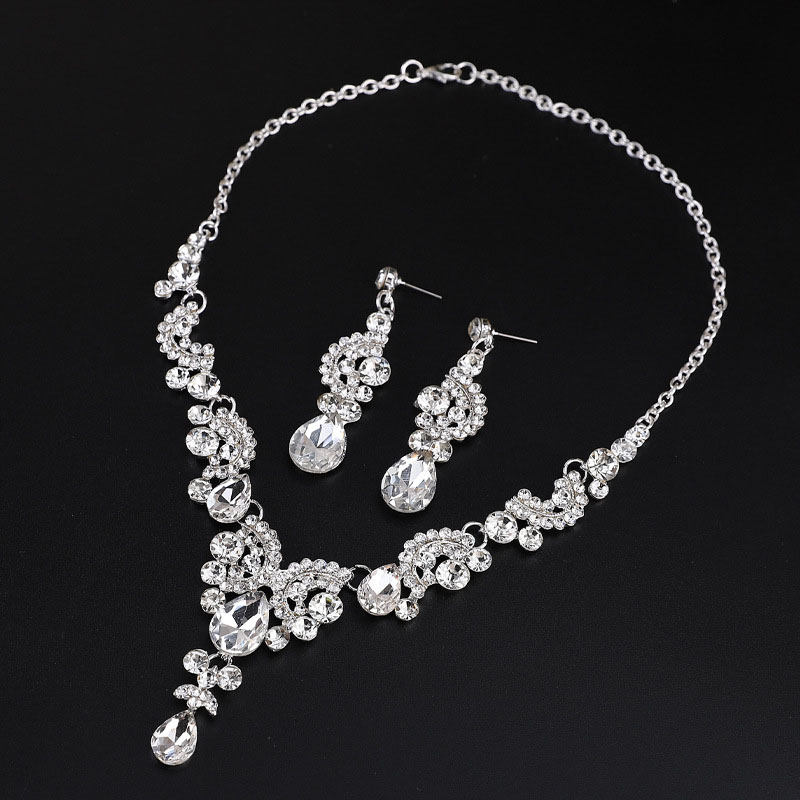 Bridal Crystal Necklace Earrings Set Vendors