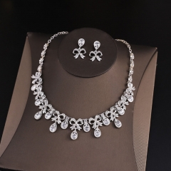 Two Sets Of Diamond Alloy Necklace And Earrings Vendors