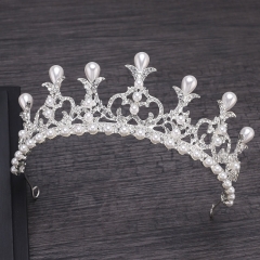 Wholesale Bride Golden Pearl Wedding Hair Band Crown