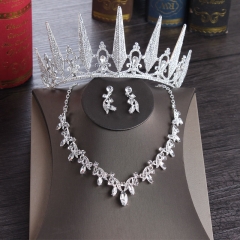 Wholesale Pearl Crown With Diamonds Bridal Three Pieces Set