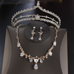 Wholesale Bridal Necklace Earrings Three Pieces Set