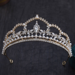 Bridal Crown Korean Pearl Luxury Headband Baroque Hair Ornaments Supplier