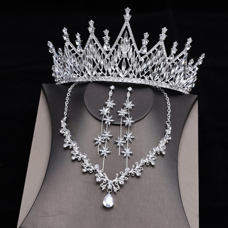 Wholesale Bridal Wedding Earrings Set Crown Three Sets