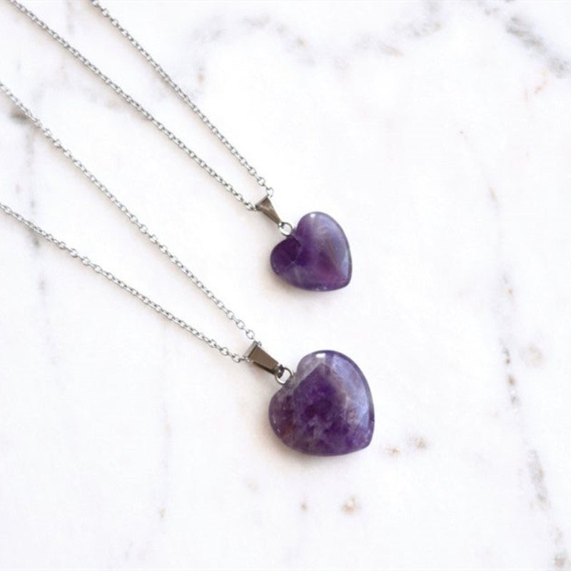 Love Natural Crystal Stone Semi-precious Stone Necklace Suppliers