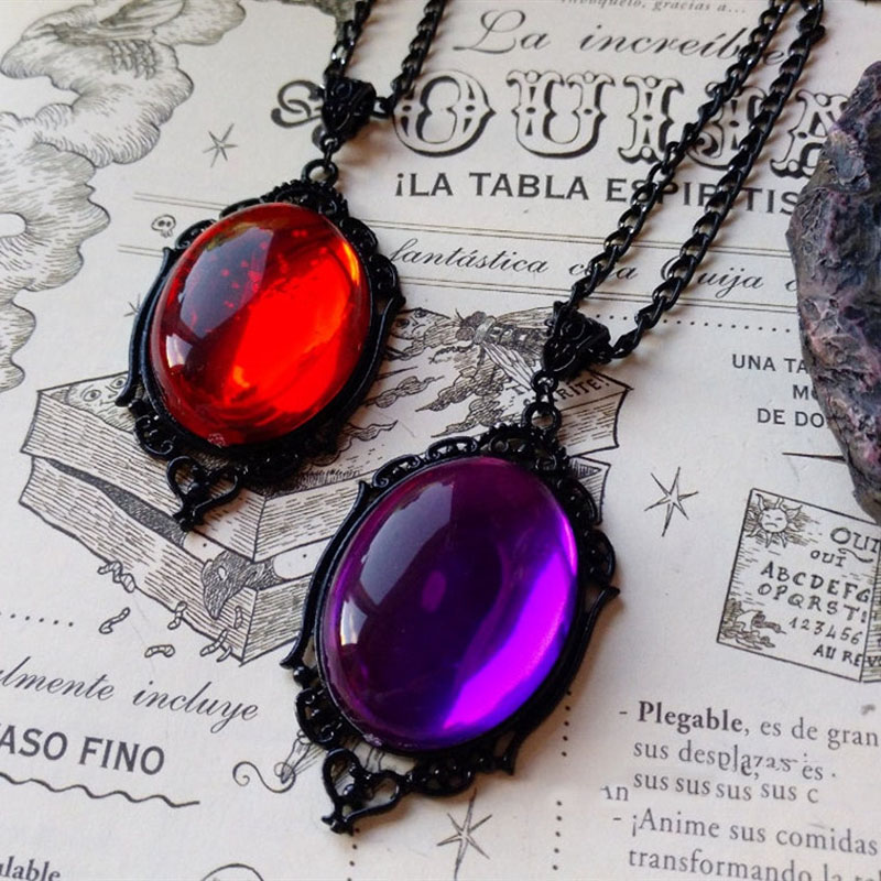 Vintage Gothic Acrylic Embossed Crystal Pendant Satanic Devil Necklace Suppliers