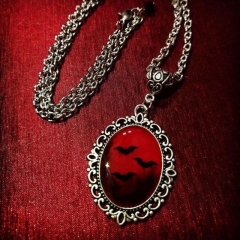 Goth Blood And Bat Resin Pendant Witch Necklace Suppliers