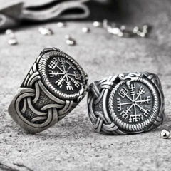 Vintage Viking Nordic Compass Ring Distributors