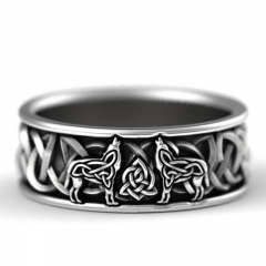 Scandinavian Alloy Celtic Wolf Wedding Animal Ring Distributors