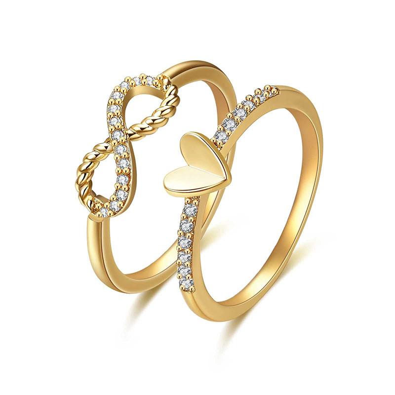 Alloy Infinity Bow Heart Ring Distributors