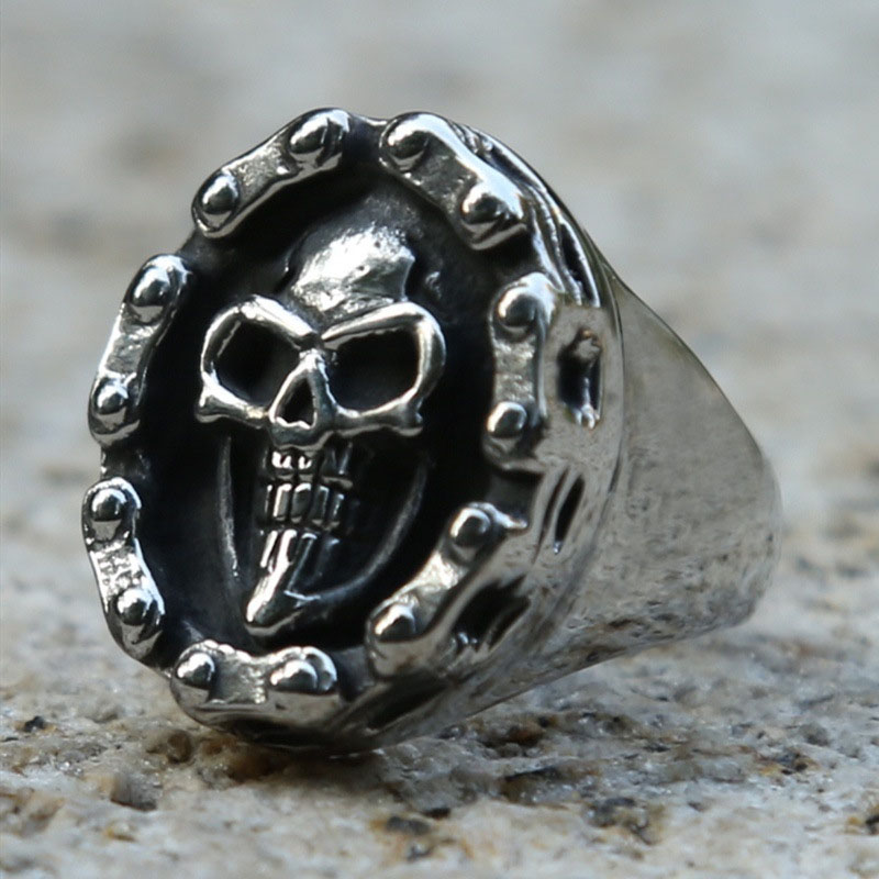 Alloy Skull Punk Rock Cross Hip Hop Goth Ring Distributors