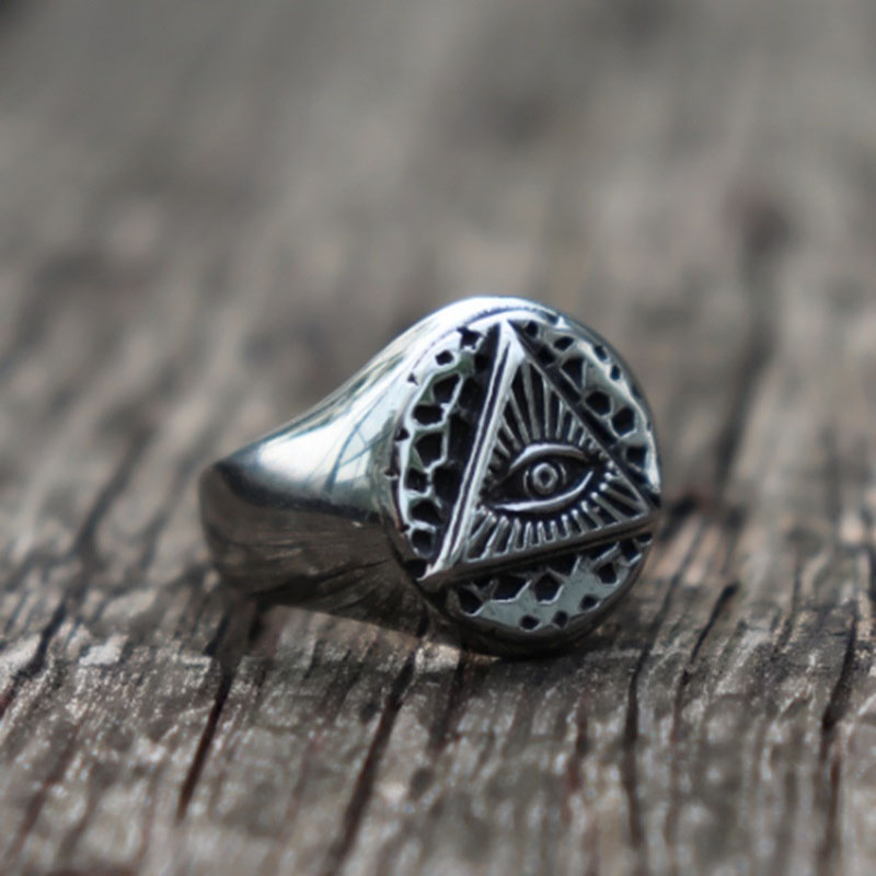 Alloy Devil's Eye Geometric Triangle Ring Distributors