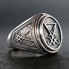 Stamped Sealed Satanic Biker Gothic Ring Distributors