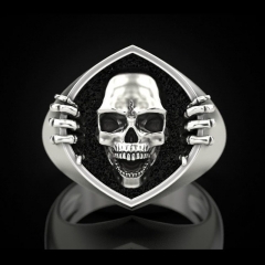 Alloy Fashion Black Vintage Punk Skull Ring Distributors