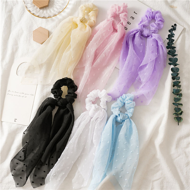 Wholesale Jewelry Bubble Yarn Floating Hair Band Colored Solid Color Large Intestine Circle
