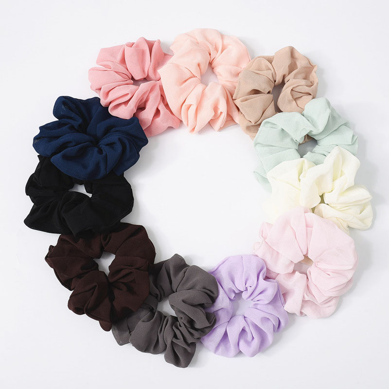 Wholesale Jewelry Chiffon Simple Solid Color Large Intestine Circle Fabric Hair Band