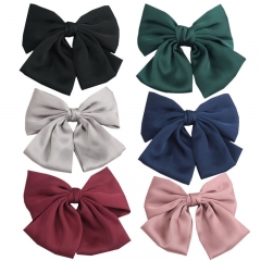 Wholesale Jewelry Japan And Korea Double-layer Satin Fabric Bow Hairpin Fabric Spring Clip