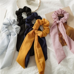 Wholesale Jewelry Japanese And Korean Ponytail Floating Ribbon Large Intestine Ring Solid Color Knotted Tassel Hair Ring
