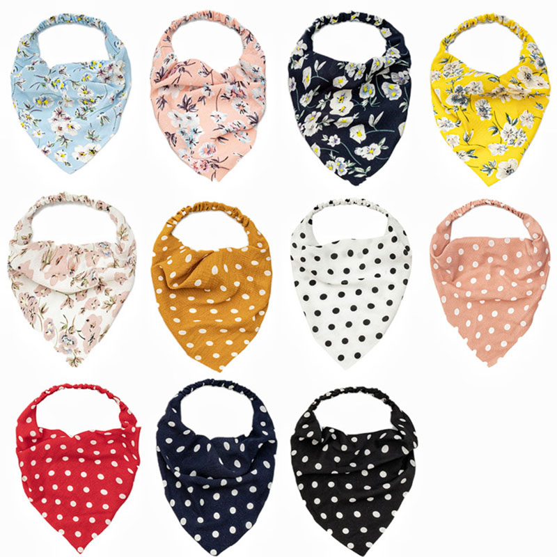 Wholesale Jewelry Shredded Triangle Scarf Polka Dot Large Intestine Hair Rope