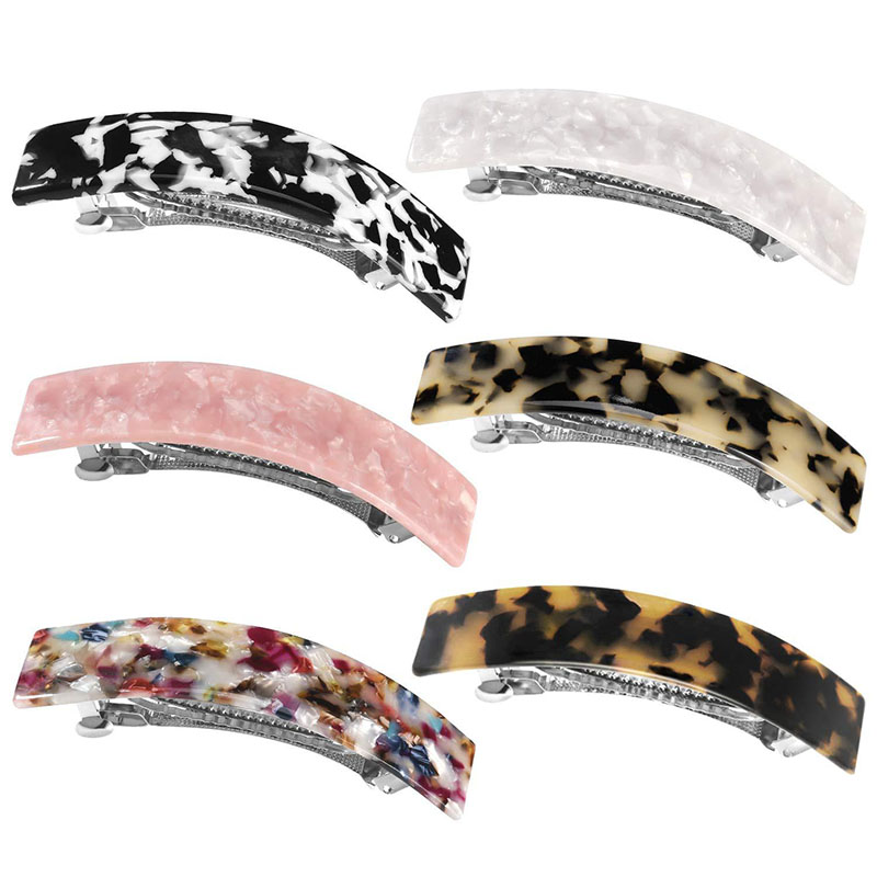 Wholesale Jewelry 6-color Acetate Plate Spring Clip Elegant Hair Clips