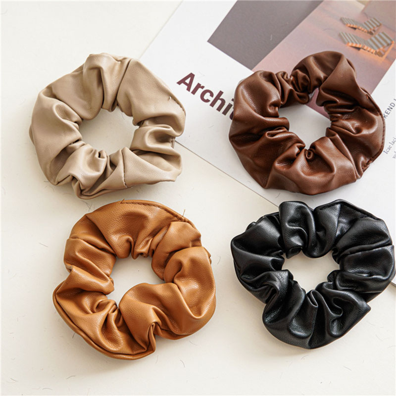 Wholesale Jewelry Korean Version Of Pu Leather Simple Large Intestine Circle Head Rope