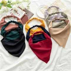Wholesale Jewelry Solid Color Chiffon Triangle Scarf Hair Band Simple Headband