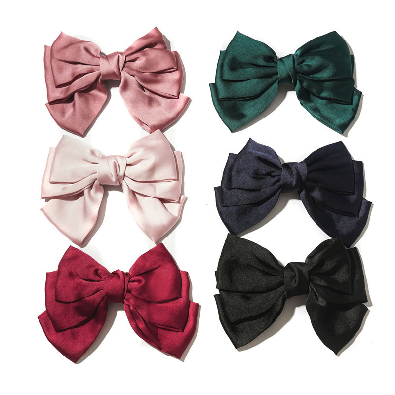 Wholesale Jewelry Japanese Three-layer Large Bow Hair Clip Spring Clip