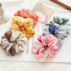 Wholesale Jewelry Chiffon Tie-dye Hair Band Simple Color Large Intestine Hair Band Leather Band