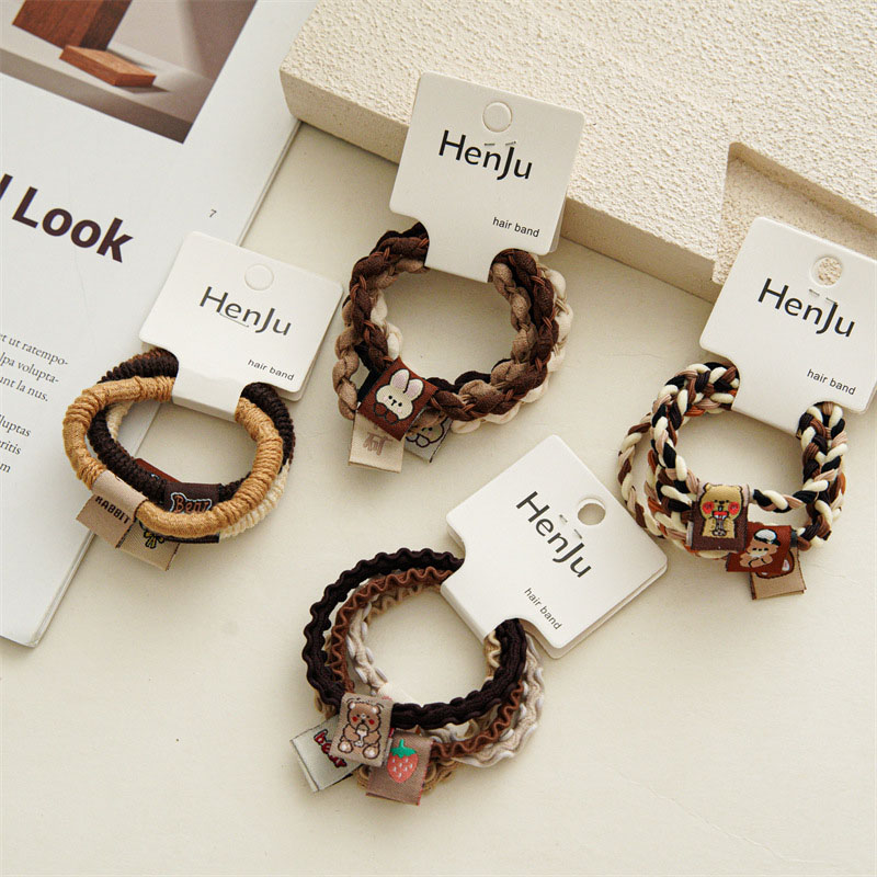 Wholesale Jewelry 4 Pack Simple Hair Rope Japanese And Korean Leather Band