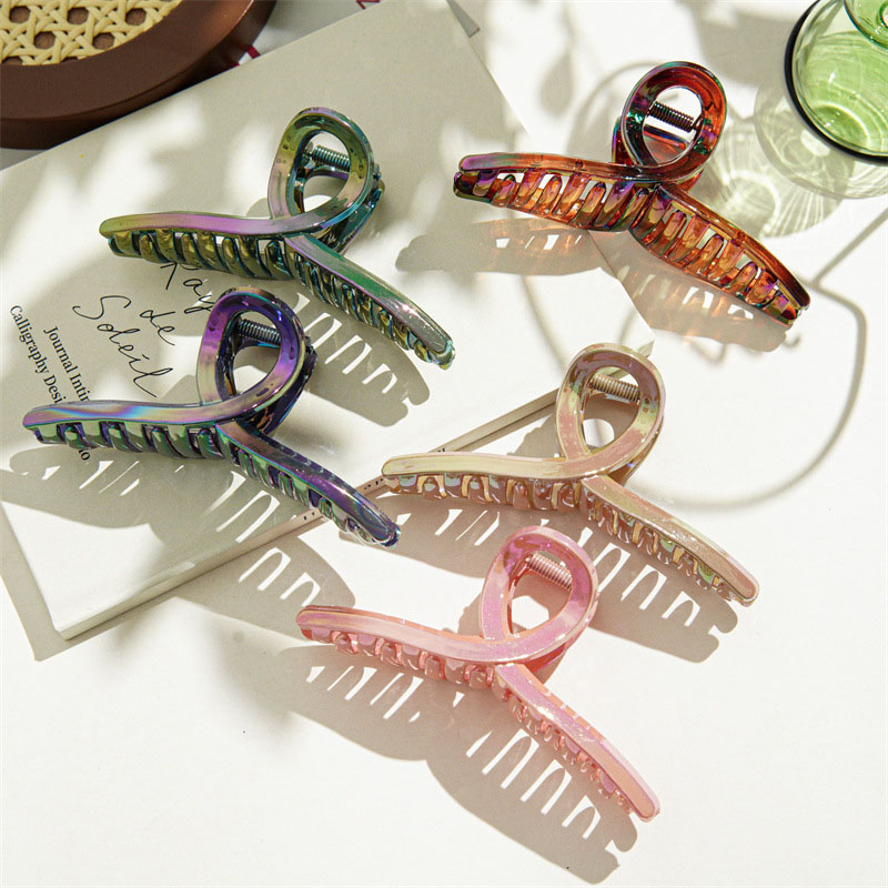 Wholesale Jewelry Japan And South Korea Large Cross-grip Clip Gradient Color Shark Clip