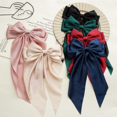 Wholesale Jewelry French Satin Floating Ribbon Bow Hair Clip Spring Clip