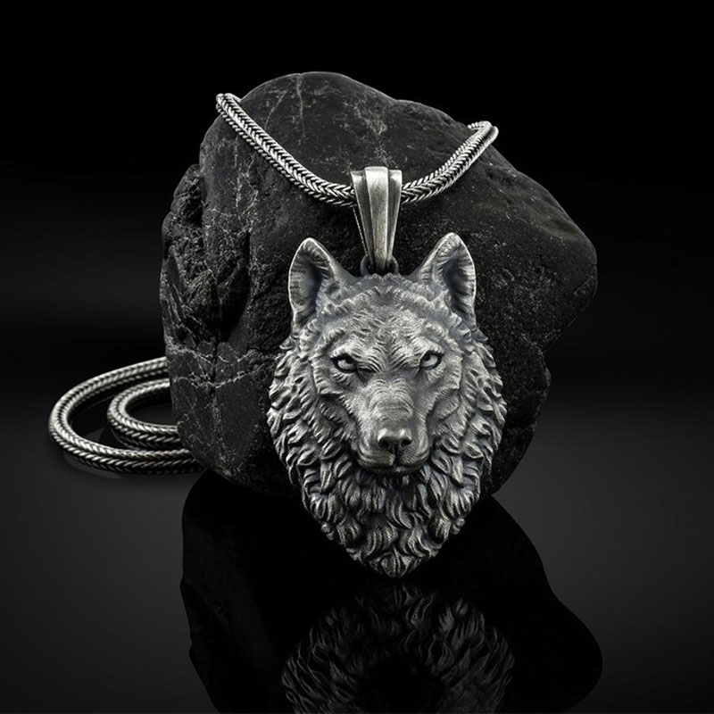 Hip Hop Wolf Head Pendant Punk Animal Necklace Distributor