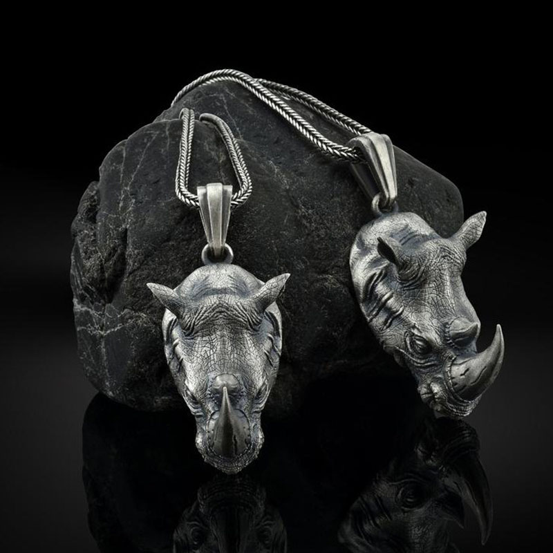 Rhinoceros Head Pendant Necklace Animal Sweater Chain Manufacturer