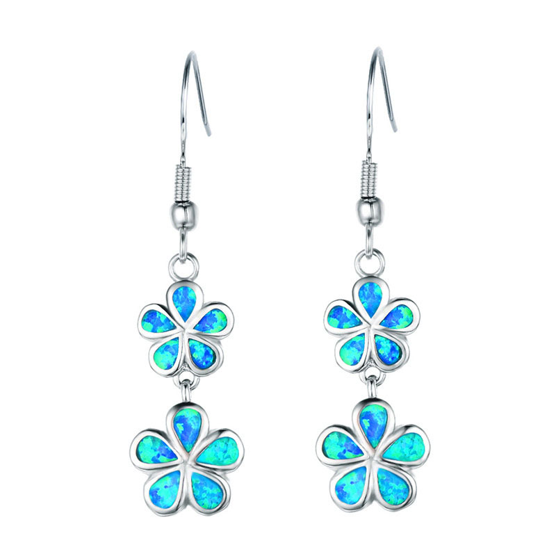 Imitation Opal Five-leaf Clover Flower Earrings Manufacturer