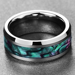 Fashion Tungsten Steel Simple Shell Pattern Ring Manufacturer