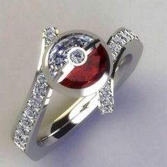 Bronze Elf Ball Red And White Fashion Ring Manufacturer