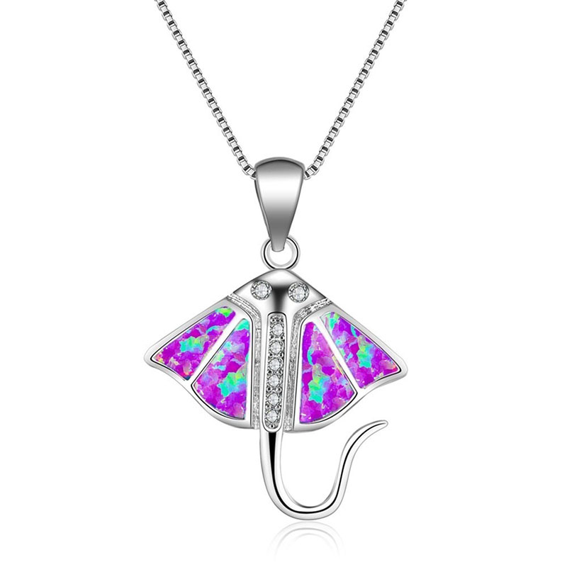 Fashion Opal 5 Color Whale Necklace Cute Clavicle Chain Manufacturer